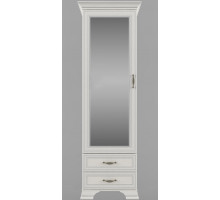 Шкаф-пенал для одежды с зеркалом Тиффани 1Z2S крем вудлайн