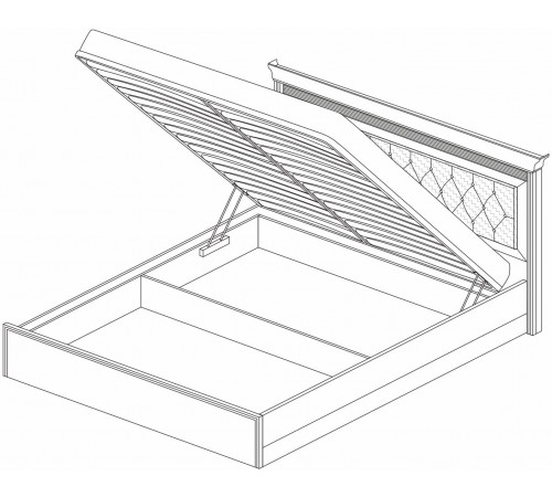 Кровать 1400/1600/1800 с подъемным механизмом Неаполь  Ясень анкор светлый (патина "серебро") экокожа polo белая Кровать 1400/1600/1800 с подъемным механизмом Неаполь  Ясень анкор светлый (патина "серебро") экокожа polo белая