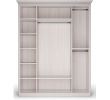 Шкаф 4-х дверный зеркальный Неаполь Ясень анкор светлый (патина "серебро") Шкаф 4-х дверный зеркальный Неаполь Ясень анкор светлый (патина "серебро")