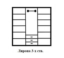 Трехстворчатый шкаф для одежды Лирона MUR-103-03 st с зеркалом Трехстворчатый шкаф для одежды Лирона MUR-103-03 st с зеркалом