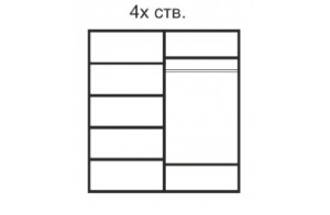Четырехстворчатый шкаф для одежды Rimini Solo РМШ2/4 (s) (слоновая кость)