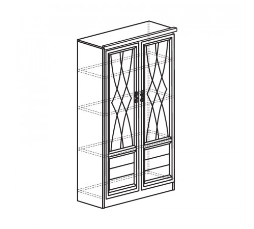 Шкаф витрина комбинированный для гостиной Лира 44 темный
